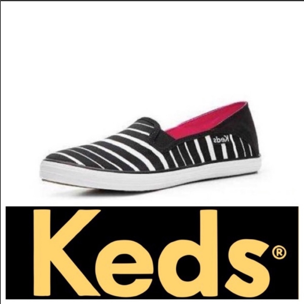 Unique KEDS Black/White Crash Back Slip-on …